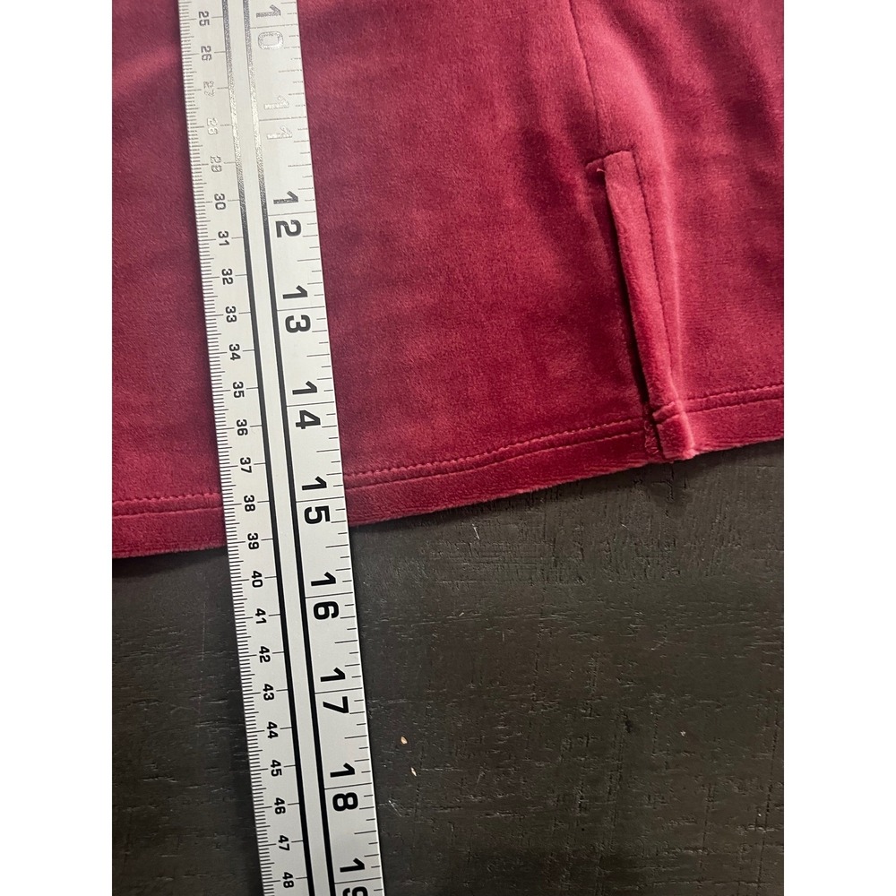 Forever 21 Velvet Mini Skirt Burgundy Side Slit High Waist Women M Y2K Fairycore - Picture 4 of 5